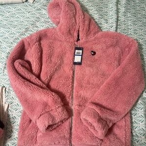 Tommy Hilfiger Pink Fleece Kids Sherpa Jacket